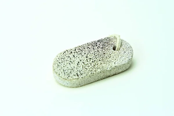 Pumice Scrub Stone Para Baño Cuidado Piel Aislado Blanco — Foto de Stock