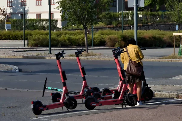 Oslo Norveç Ağustos 2020 Kentteki Kiralık Tren Istasyonundan Elektrik Motoru — Stok fotoğraf