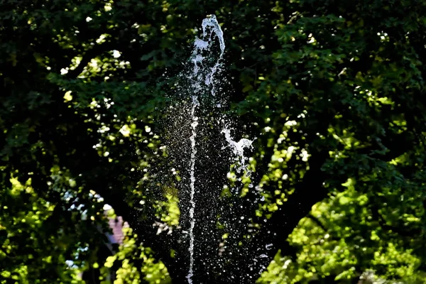 Pulvérisation Une Fontaine Suspendue Dans Air — Photo