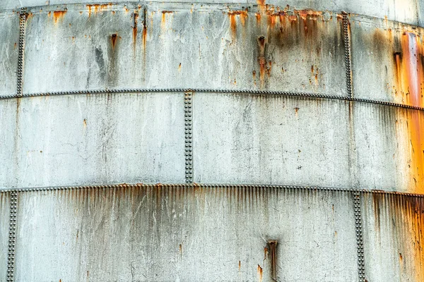 Close Old Rusted Steel Silo Wall High Quality Photo — Fotografia de Stock