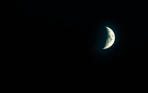 Luna Nueva Cielo Negro Nocturno Foto Alta Calidad — Foto de Stock