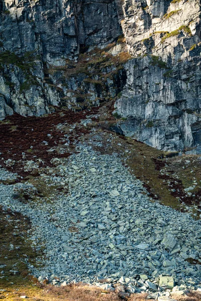 Massiccio Mucchio Grandi Massi Rocce Dopo Che Una Parte Della — Foto Stock