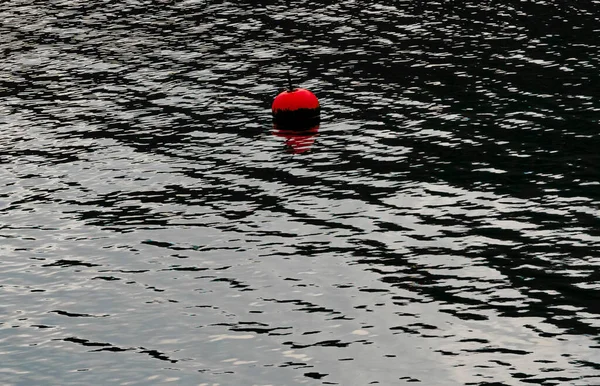 Boa Rossa Ormeggio Sulla Superficie Dell Oceano Chiudete Foto Alta — Foto Stock