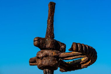 Eski bir gemi enkazının eski paslı teçhizatı. - Evet. Yüksek kalite fotoğraf