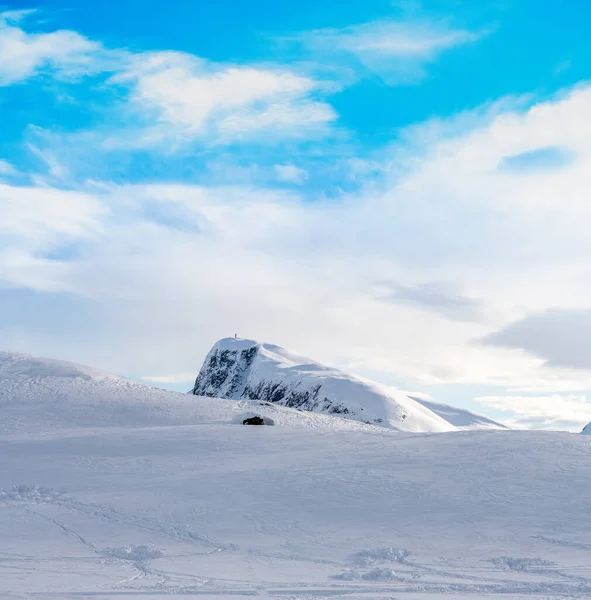 Bitihorn山在挪威北部的Beitostolen 在寒冷 多雪的冬季 高质量的照片 — 图库照片