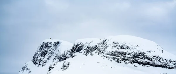 Monte Bitihorn Picco Beitostoelen Norvegia Coperto Neve Una Fredda Giornata — Foto Stock