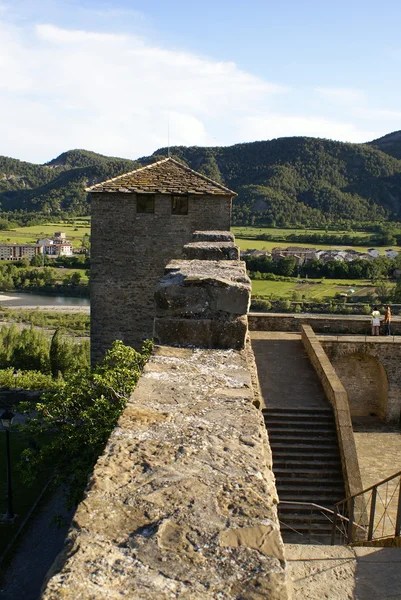 Medieval castle in Aínsa, Pyrenees — Stock Photo, Image