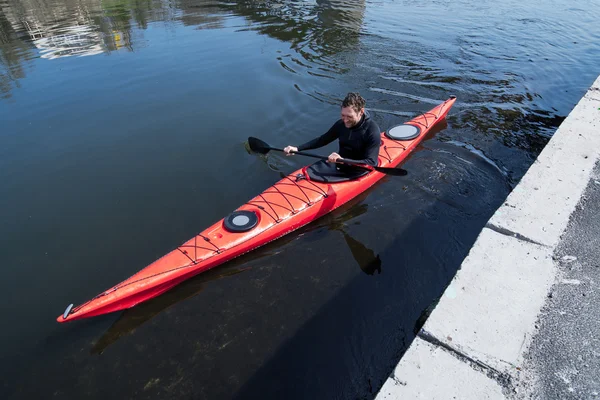 Kayak sur la rivière, la vue du haut01 — Photo