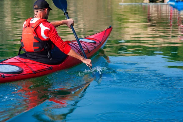 nehir, arka view02 Kayak adam