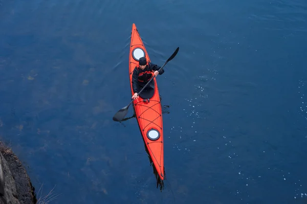 Kayaking on the river, the view from the top10 — Stock Photo, Image