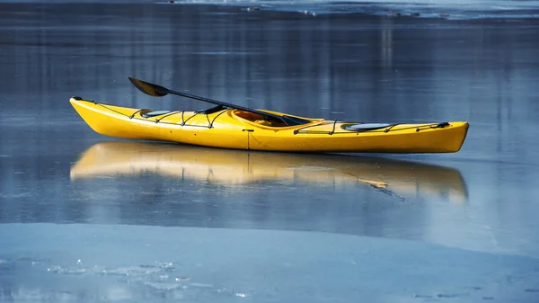 Kayak invernale in Ucraina — Foto Stock