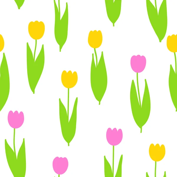 Padrão sem costura de tulipas — Vetor de Stock
