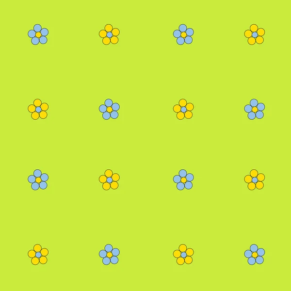 Seamless floral pattern on a green background. — Stock Vector