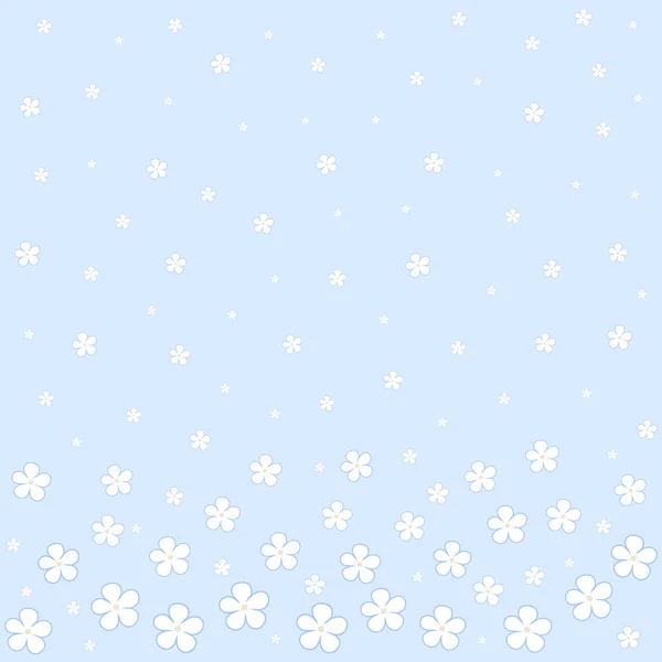 Sömlös blommönster på en blå bakgrund. Vektor — Stock vektor
