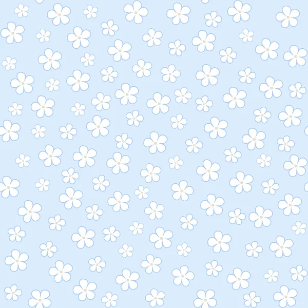 Mavi bir arka plan üzerinde sorunsuz çiçek desenli. Vektör