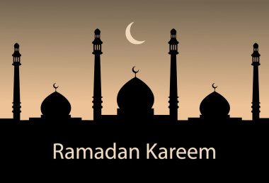 Ramazan için cami ile vektör çizim arka plan