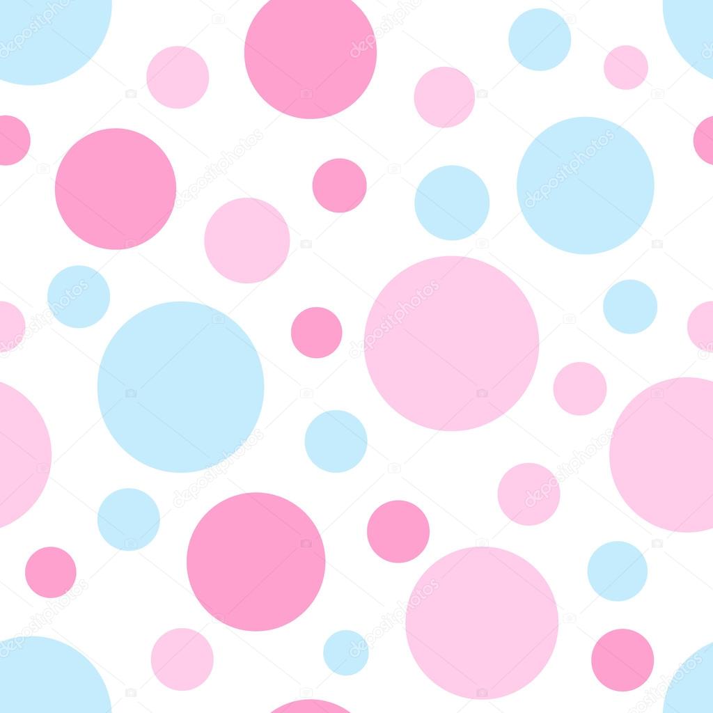 Seamless Pink Polka Dot On White Background High-Res Vector