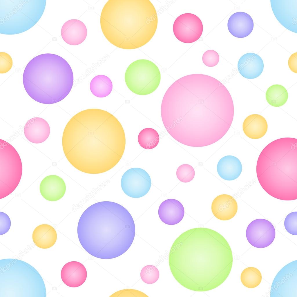 Abstract geometric seamless pattern with colorful balls