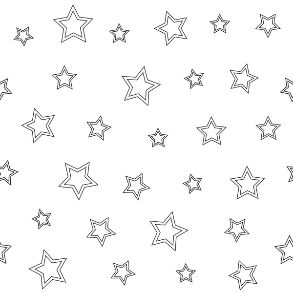 Patrón geométrico sin costuras con estrellas sobre un fondo blanco — Vector de stock