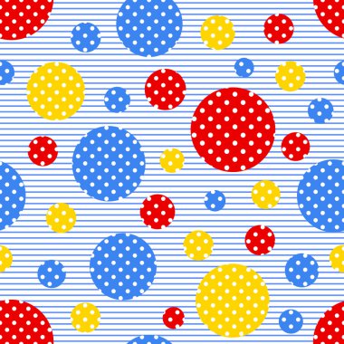 Renkli daireler ile kesintisiz geometrik desen