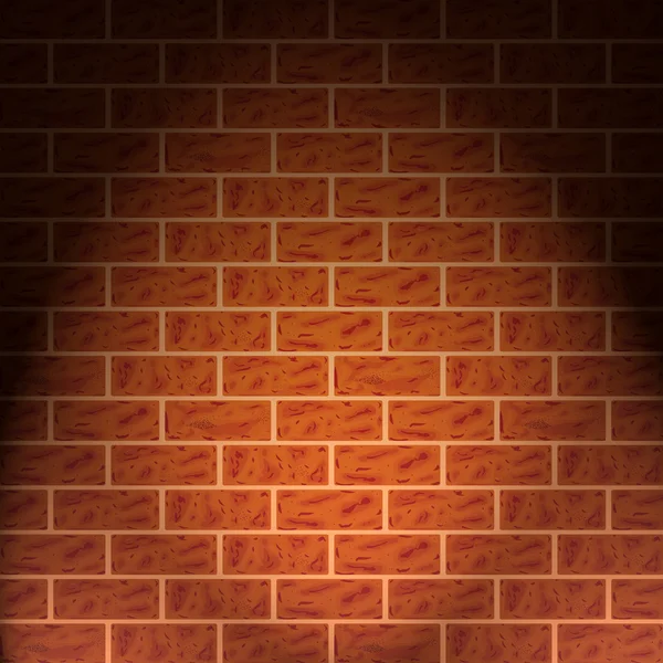 Background brick wall illuminated by a spotlight from below — Stock Photo, Image