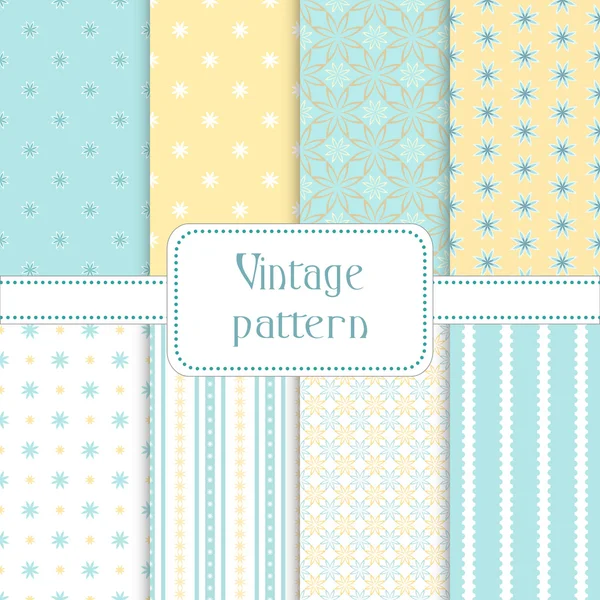 Set of seamless vintage patterns — Stock Vector