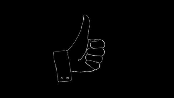Как (большой палец вверх) жест анимации — стоковое видео