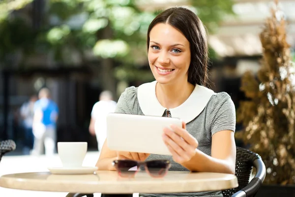 Woman in cafe — Stock Photo, Image