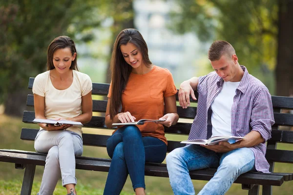 Tre studenti universitari — Foto Stock