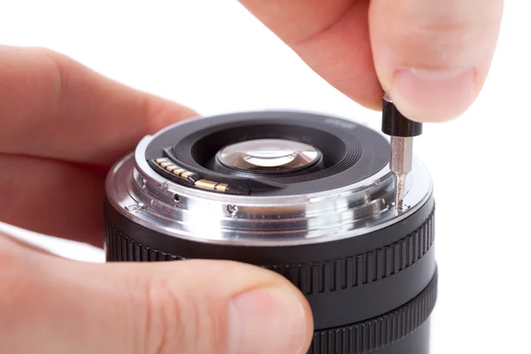 Repairing photo lens — Stock Photo, Image