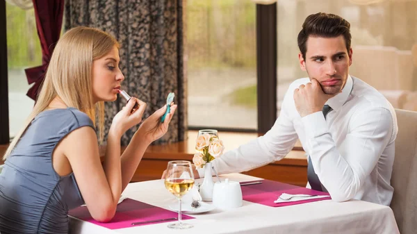 Couple at restaurant — Stock Photo, Image