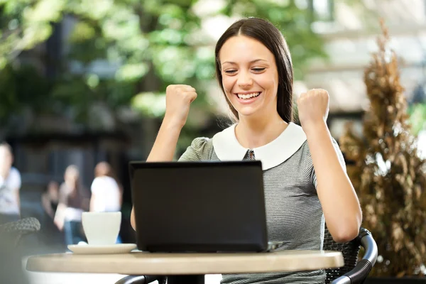 Girl in cafe — Stock Photo, Image