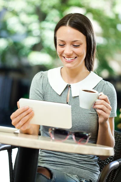 Girl in cafe — Stock Photo, Image