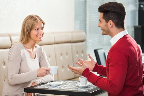 Couple in cafe — Stock Photo, Image