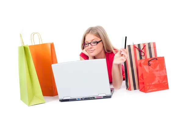 Einkaufen im Netz — Stockfoto