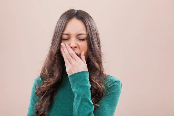 Tired and sleepy woman — Stock Photo, Image