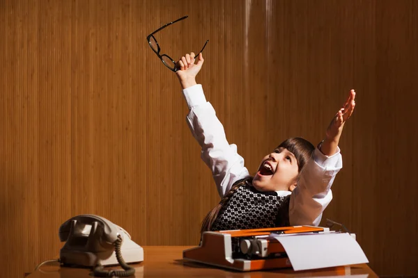 Happy office worker — Stock Photo, Image