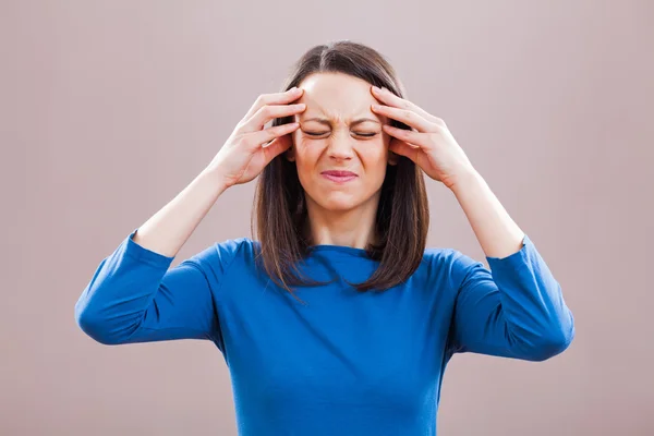 Woman having headache — Stock Photo, Image