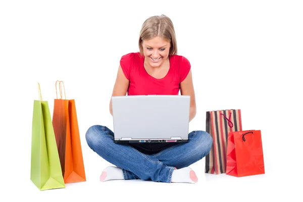 ネット上ショッピング女性 — ストック写真