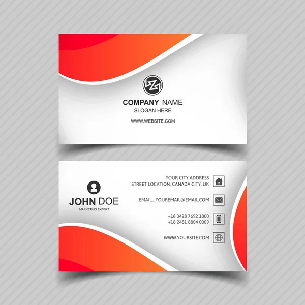 Modern business card template with wave design