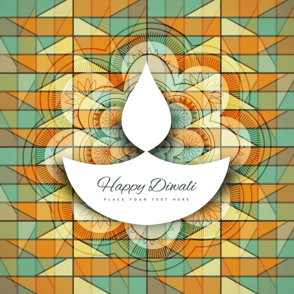 diwali card with geometrical pattern vector design illustration