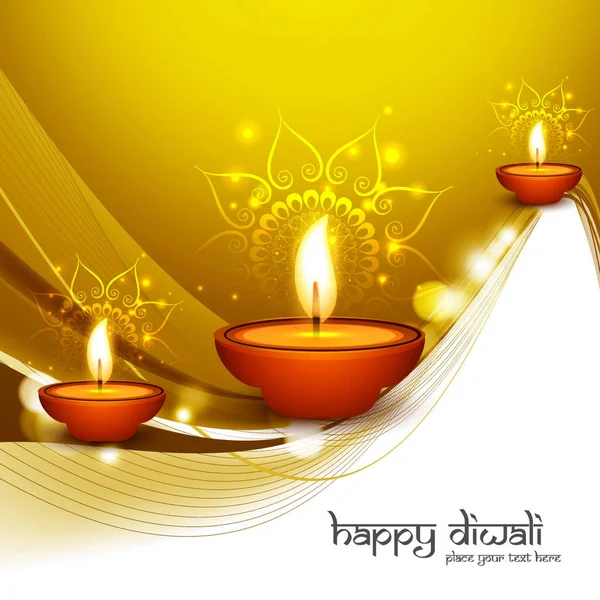 shiny golden diwali greeting