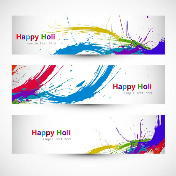 colorful holi festival headers vector design illustration