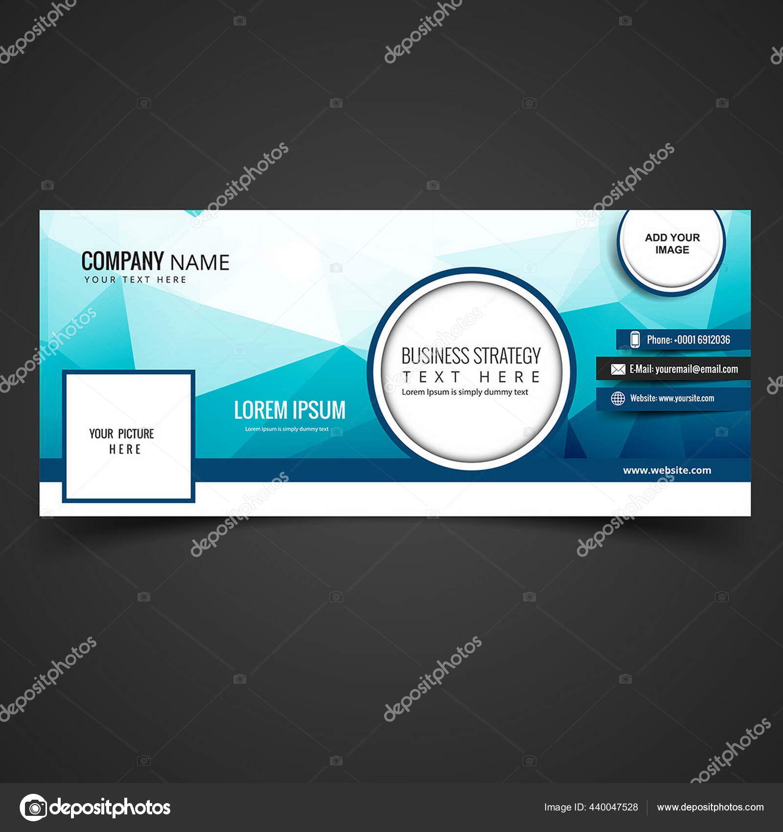 Shiny Blue Facebook Cover Vector Design Illustration Stock Vector Image