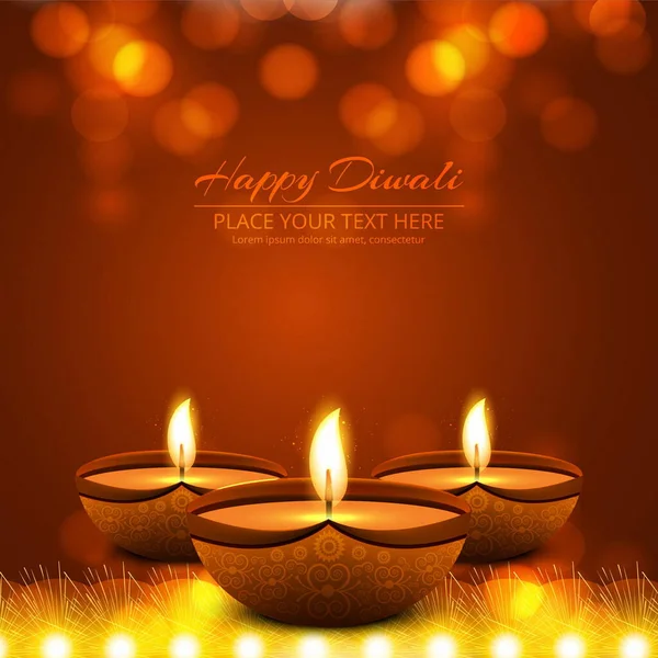three candles warm background diwali vector design illustration