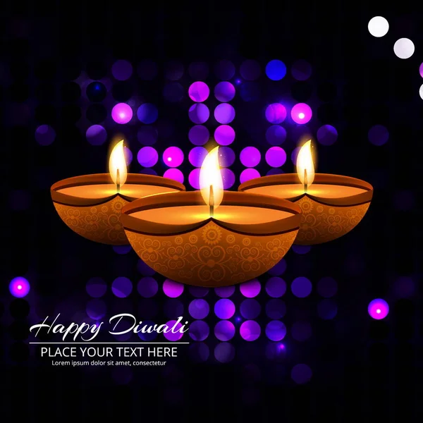 three candles background with dots diwali vector design illustration