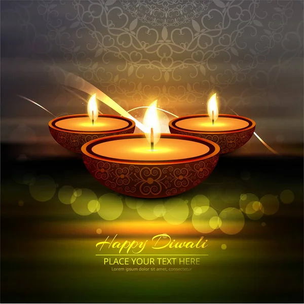 yellow background with candles diwali vector design illustration
