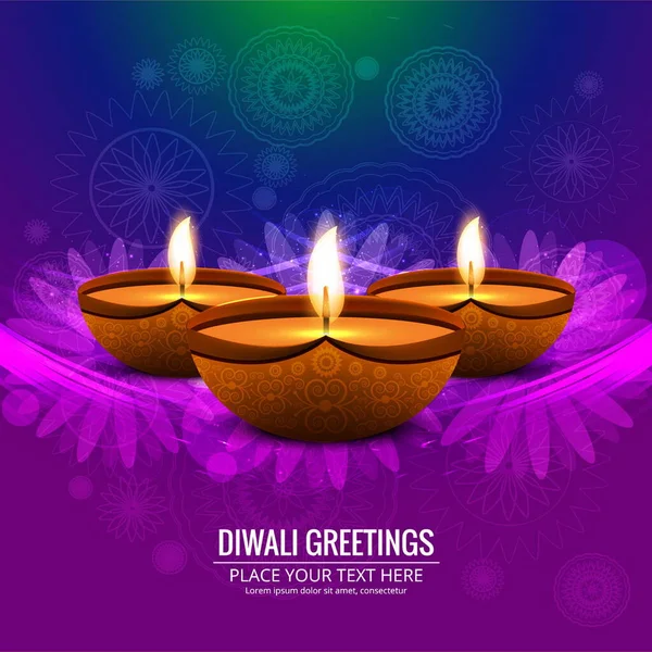 abstract background with three candles diwali vector design illustration