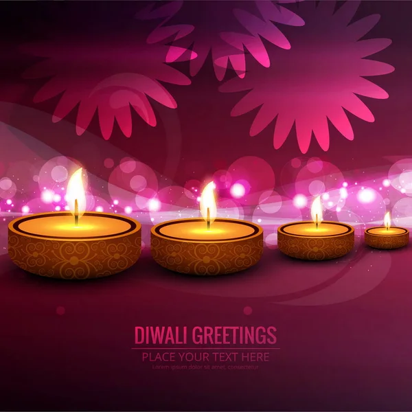 pink background with lights diwali vector design illustration