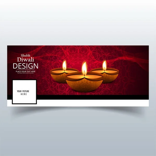 cover with three realistic candles red background diwali vector design illustration